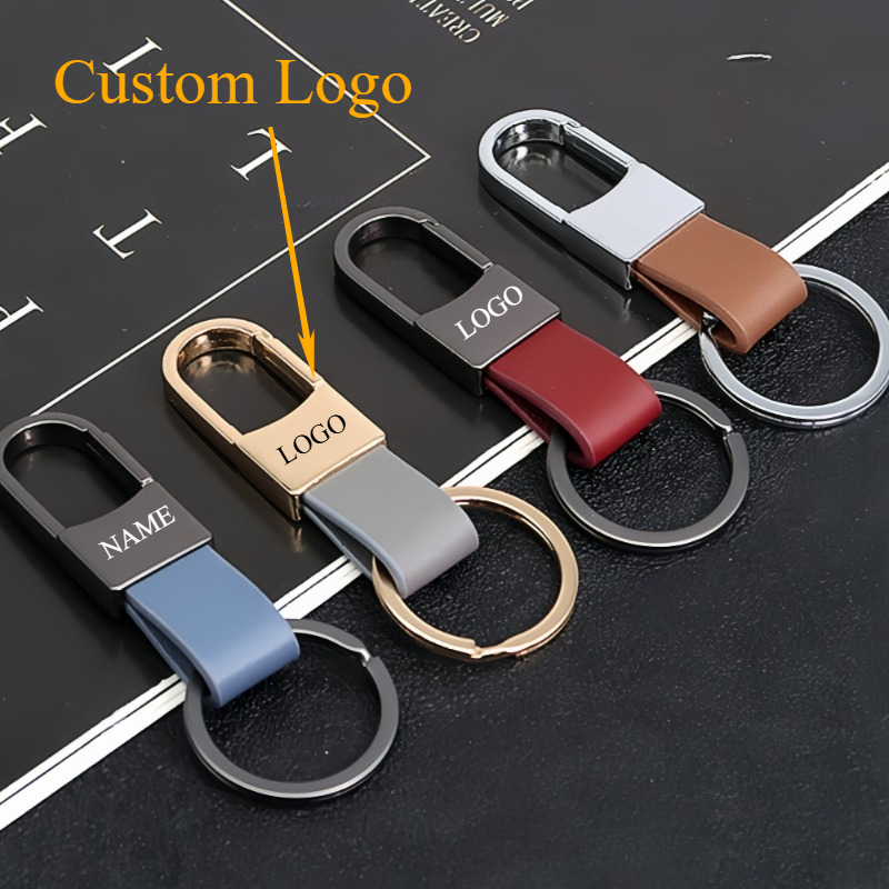 Leatherwork Keychain - Mode Leder Schlüsselanhänger Individuelles Logo Name