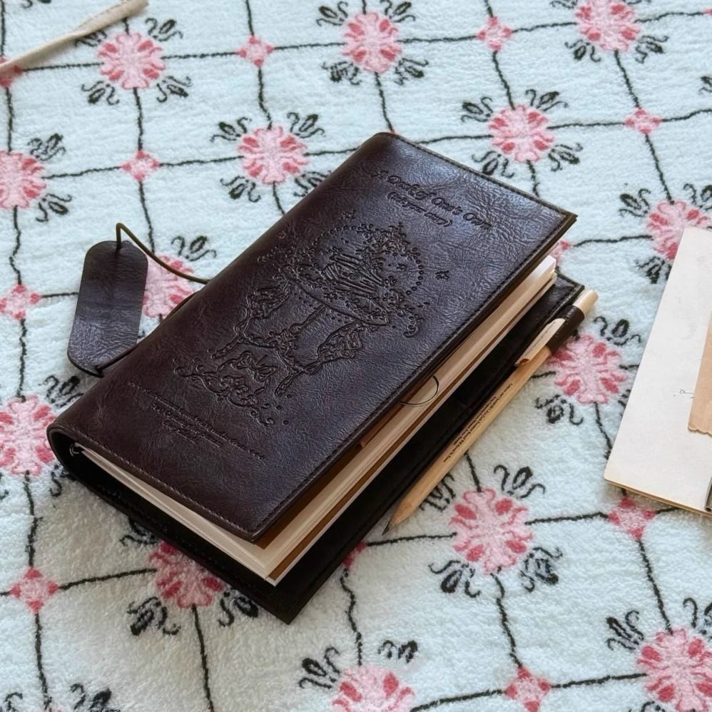 Leatherwork Books - Vintage schwarzes Notizbuch aus PU-Leder, blanko,