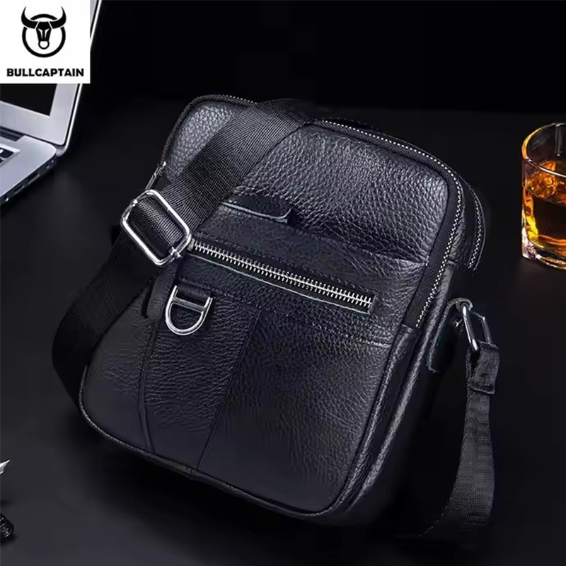 Leather Work Handbags - BULLCAPTAIN Herren-Umhängetasche aus Leder, Retro-Umhängetaschen, kleine