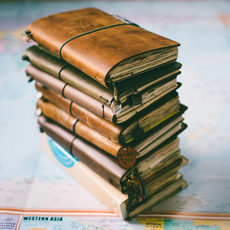 Leatherwork Books - Defekte Retro Leder Abdeckung Notebook Tragbare