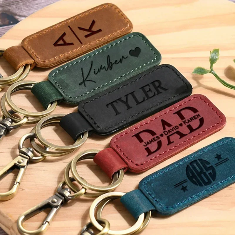 Leatherwork Keychain - Laser-Schlüsselanhänger aus Leder mit individuellem Logo,