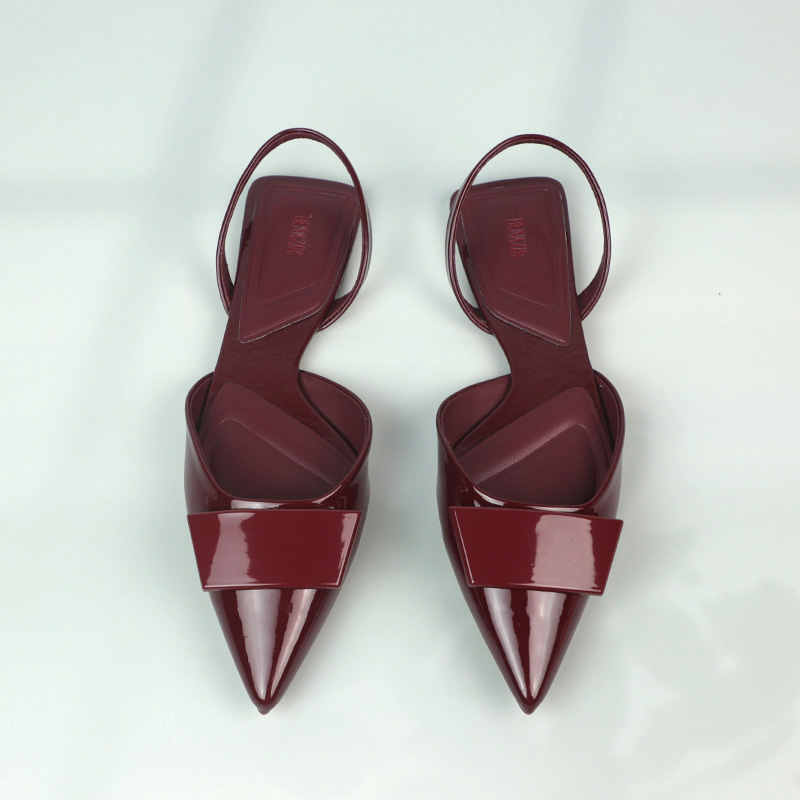Leatherwork Designs - Marke Patent Leder Sommer Frauen Flache