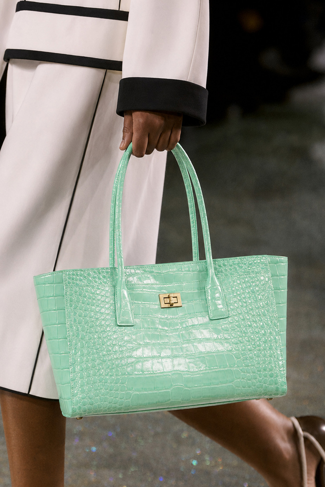 Leather Work Handbags - SHELKSBAG Glänzende Krokodil-Prägung Tragetasche mit Gold-Drehverschluss,