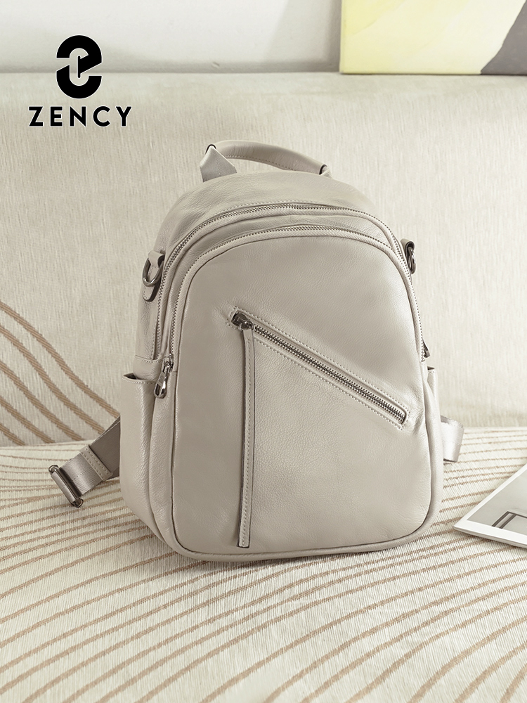 Leather Work Rucksack - Zency Damen-Rucksack aus echtem Leder mit