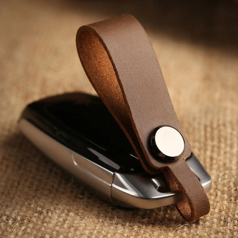 Leatherwork Keychain - Benutzerdefinierter Logo-Schlüsselanhänger aus echtem Leder für
