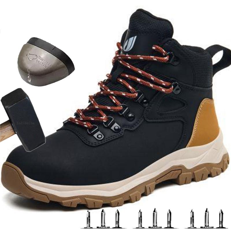 Leather Work Factory - Neue Modische Wasserdichte Arbeitssicherheitsstiefel mit Stahlkappe