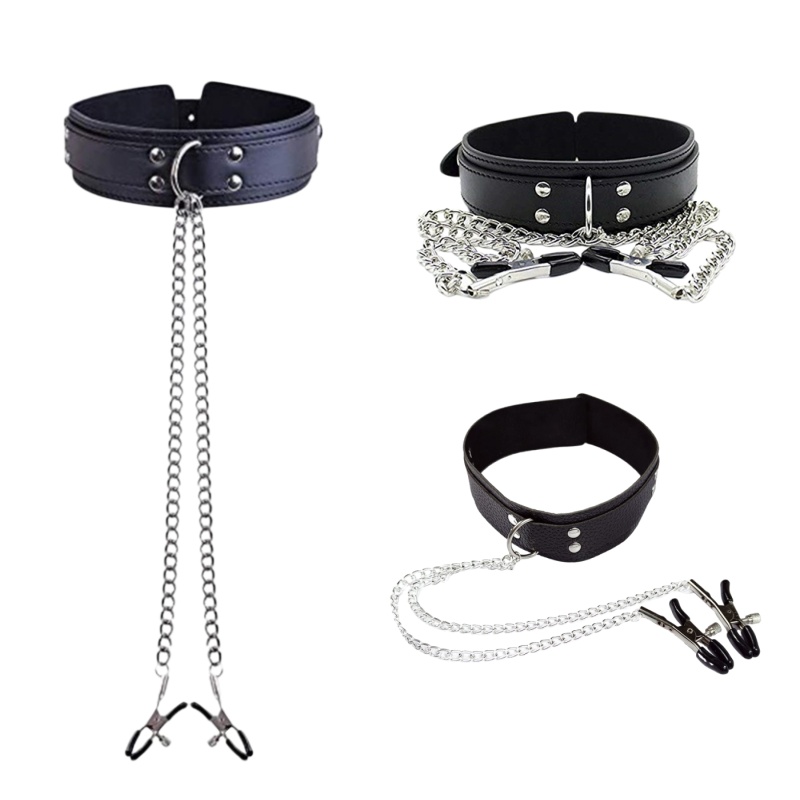 Punk-Lederhalsband mit Kette,  – Leatherwork Clamp Bewertung und Preis