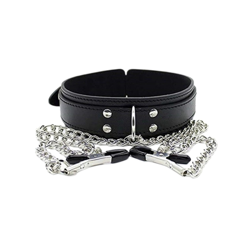 Punk-Lederhalsband mit Kette,  – Leatherwork Clamp Bewertung und Preis
